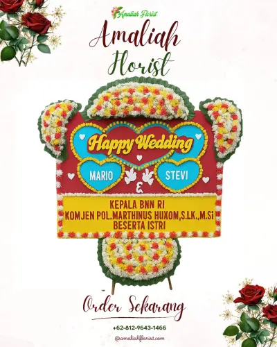 Karangan Papan Bunga Pernikahan di Argapura